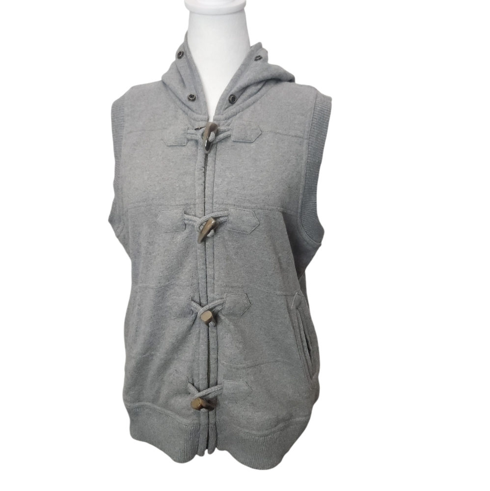 Sonoma Life and Style Gray Hoodie Vest Size Large